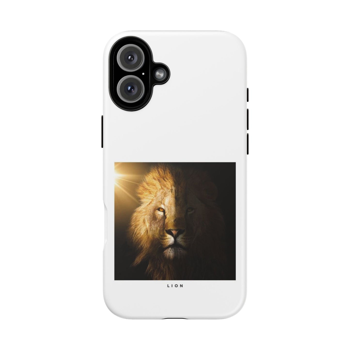 Lion Print Tough iPhone Case - Bold & Protective